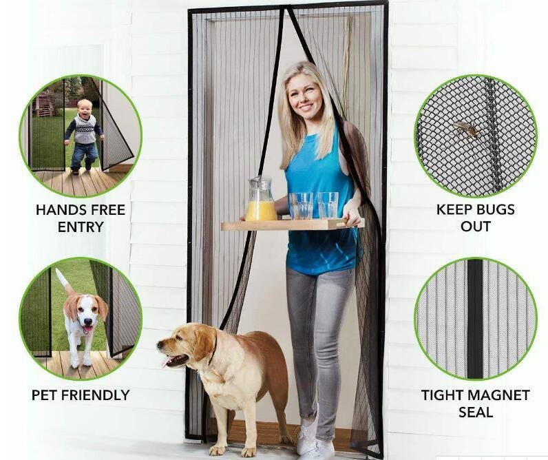 Mosquito Net Curtain Magnets Door Mesh Insect Sandfly Netting with Magnets on The Door Mesh Screen Hand Free Mosquito Repeller
