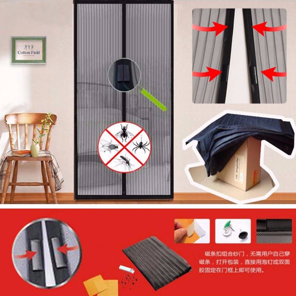 Mosquito Net Curtain Magnets Door Mesh Insect Sandfly Netting with Magnets on The Door Mesh Screen Hand Free Mosquito Repeller