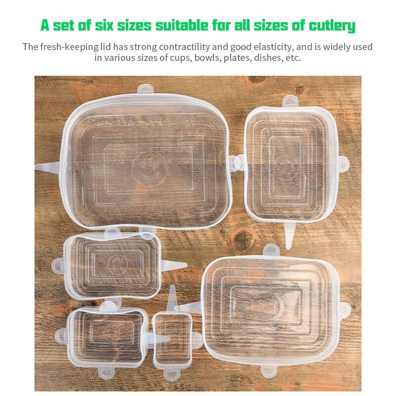 6PCS Kitchen Silicone Stretch Universal Lids Microwave & Dishwasher friendly 6PCS Kitchen Silicone Stretch Universal Lids Microwave & Dishwasher friendly