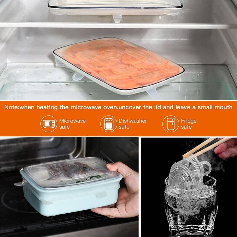 6PCS Kitchen Silicone Stretch Universal Lids Microwave & Dishwasher friendly 6PCS Kitchen Silicone Stretch Universal Lids Microwave & Dishwasher friendly