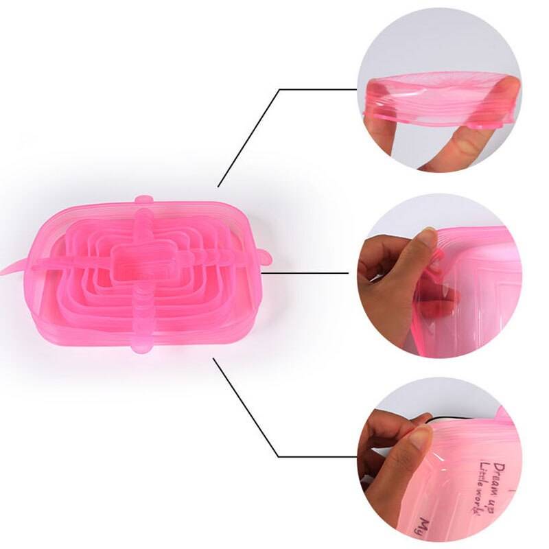 6PCS Kitchen Silicone Stretch Universal Lids Microwave & Dishwasher friendly 6PCS Kitchen Silicone Stretch Universal Lids Microwave & Dishwasher friendly