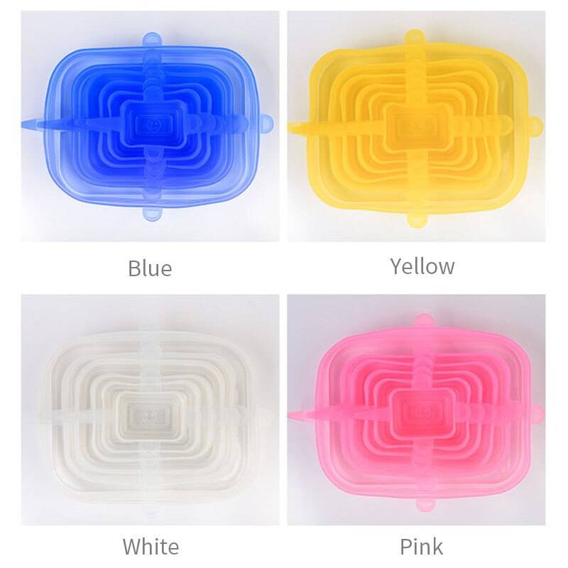 6PCS Kitchen Silicone Stretch Universal Lids Microwave & Dishwasher friendly 6PCS Kitchen Silicone Stretch Universal Lids Microwave & Dishwasher friendly