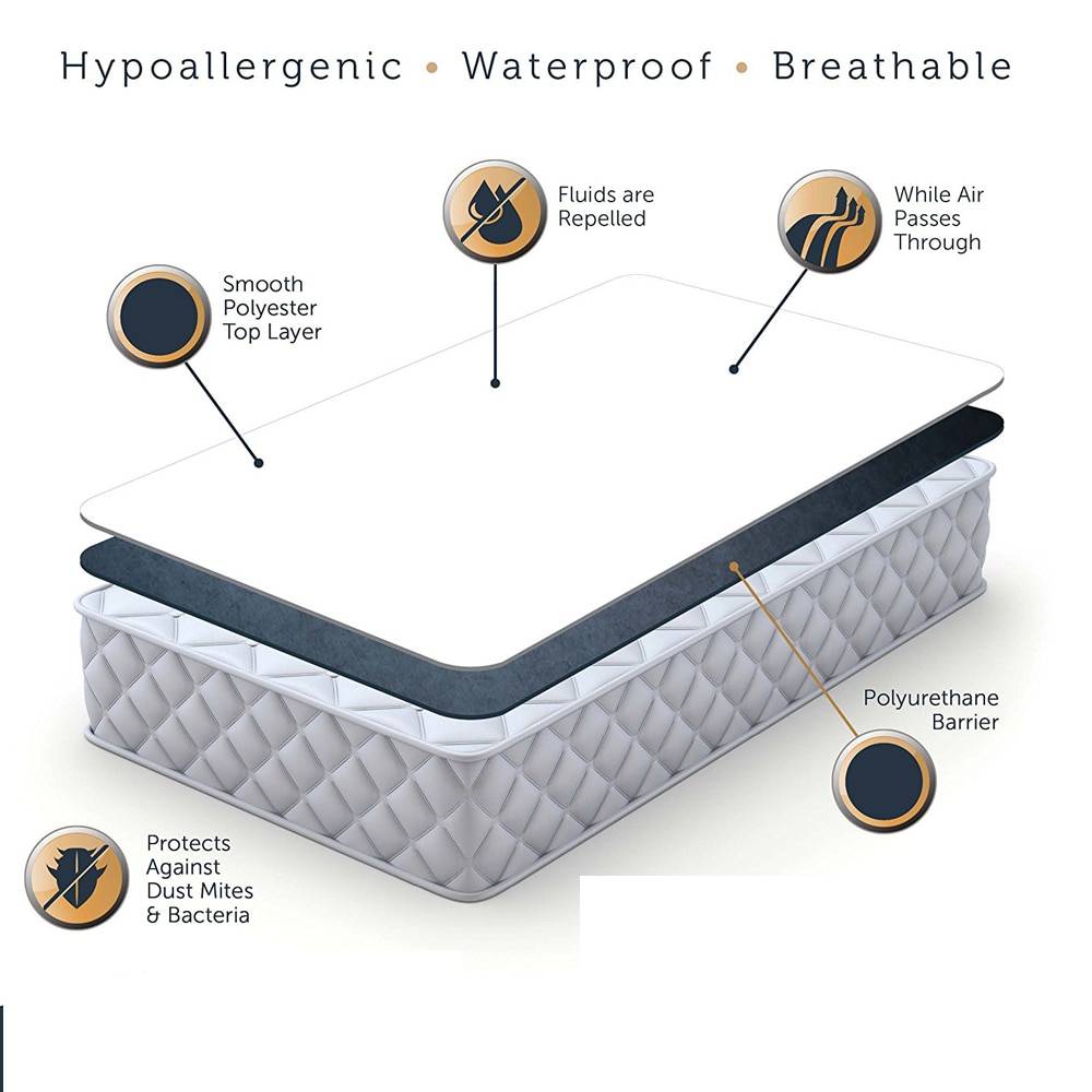 Waterproof, Stain Resistant & Bed Bug Proof Mattress Protector Waterproof, Stain Resistant & Bed Bug Proof Mattress Protector