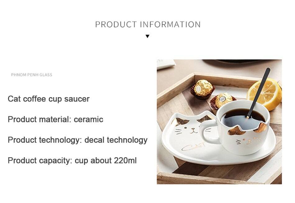 Hand Made Ceramic Cat Tea/Coffee Cup Set Creative Couple Gift Hand Made Ceramic Cat Tea/Coffee Cup Set Creative Couple Gift