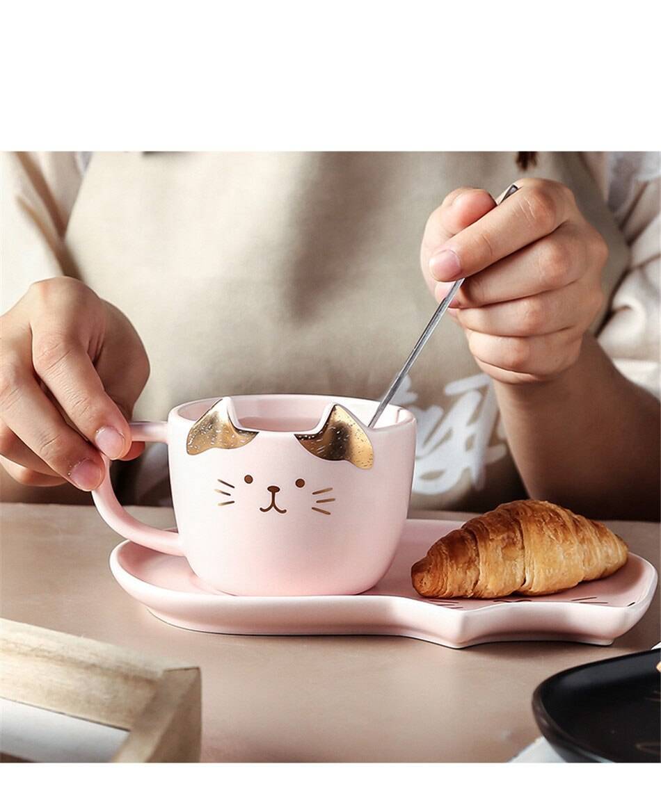 Hand Made Ceramic Cat Tea/Coffee Cup Set Creative Couple Gift Hand Made Ceramic Cat Tea/Coffee Cup Set Creative Couple Gift