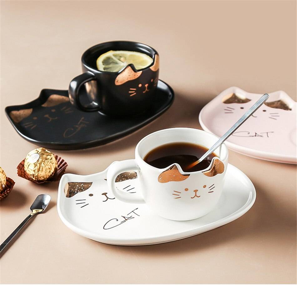 Hand Made Ceramic Cat Tea/Coffee Cup Set Creative Couple Gift Hand Made Ceramic Cat Tea/Coffee Cup Set Creative Couple Gift