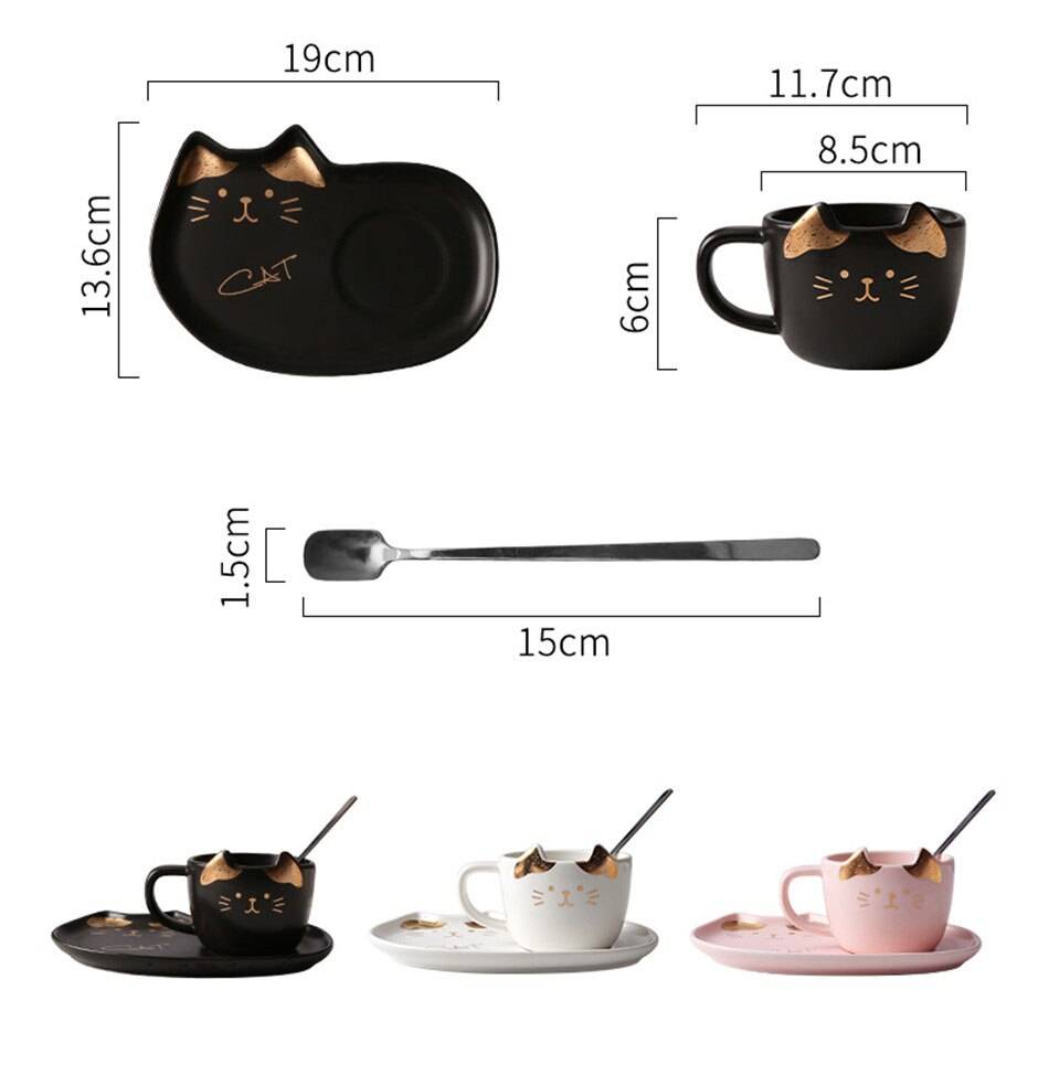 Hand Made Ceramic Cat Tea/Coffee Cup Set Creative Couple Gift Hand Made Ceramic Cat Tea/Coffee Cup Set Creative Couple Gift