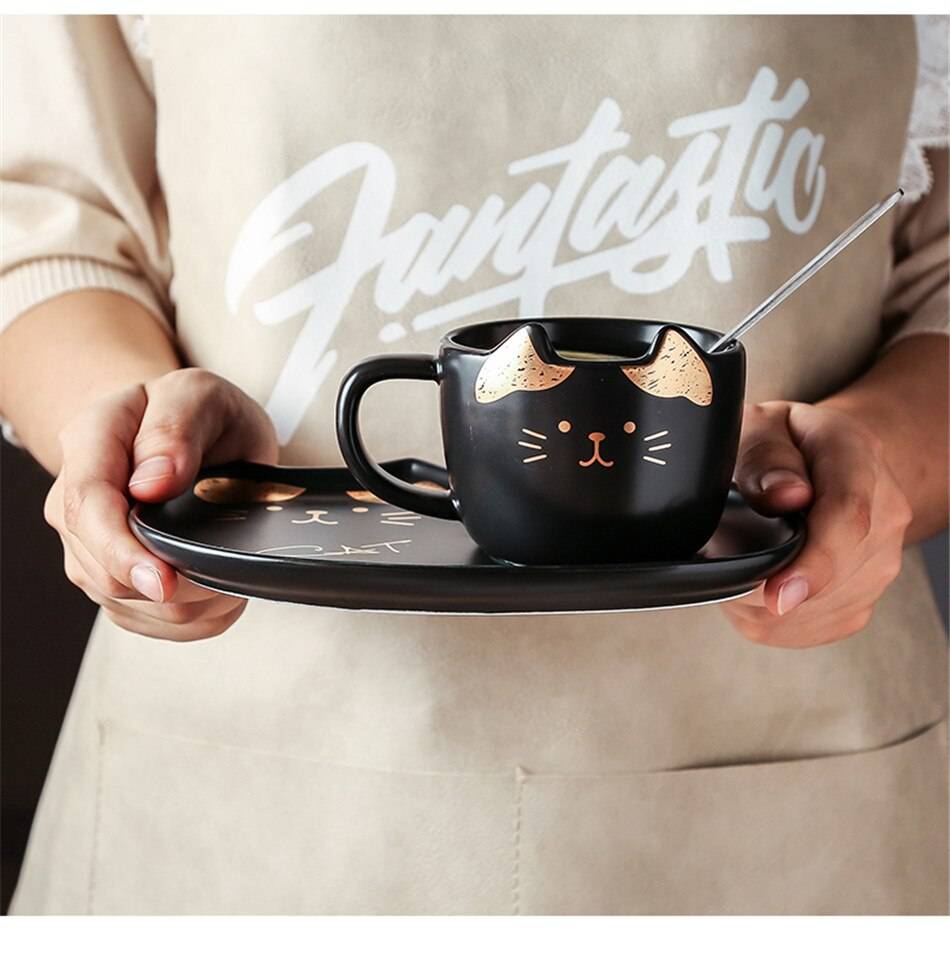 Hand Made Ceramic Cat Tea/Coffee Cup Set Creative Couple Gift Hand Made Ceramic Cat Tea/Coffee Cup Set Creative Couple Gift