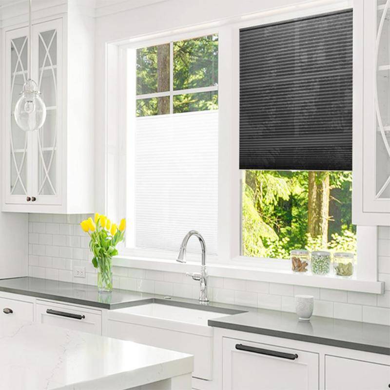 Self-Adhesive Pleated Blinds Half Blackout Windows Self-Adhesive Pleated Blinds Half Blackout Windows