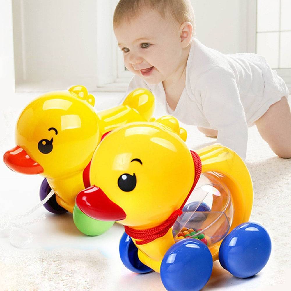Baby Rattles Pull rope Duck Animal Hand Shaking Bell Baby Rattles Pull rope Duck Animal Hand Shaking Bell